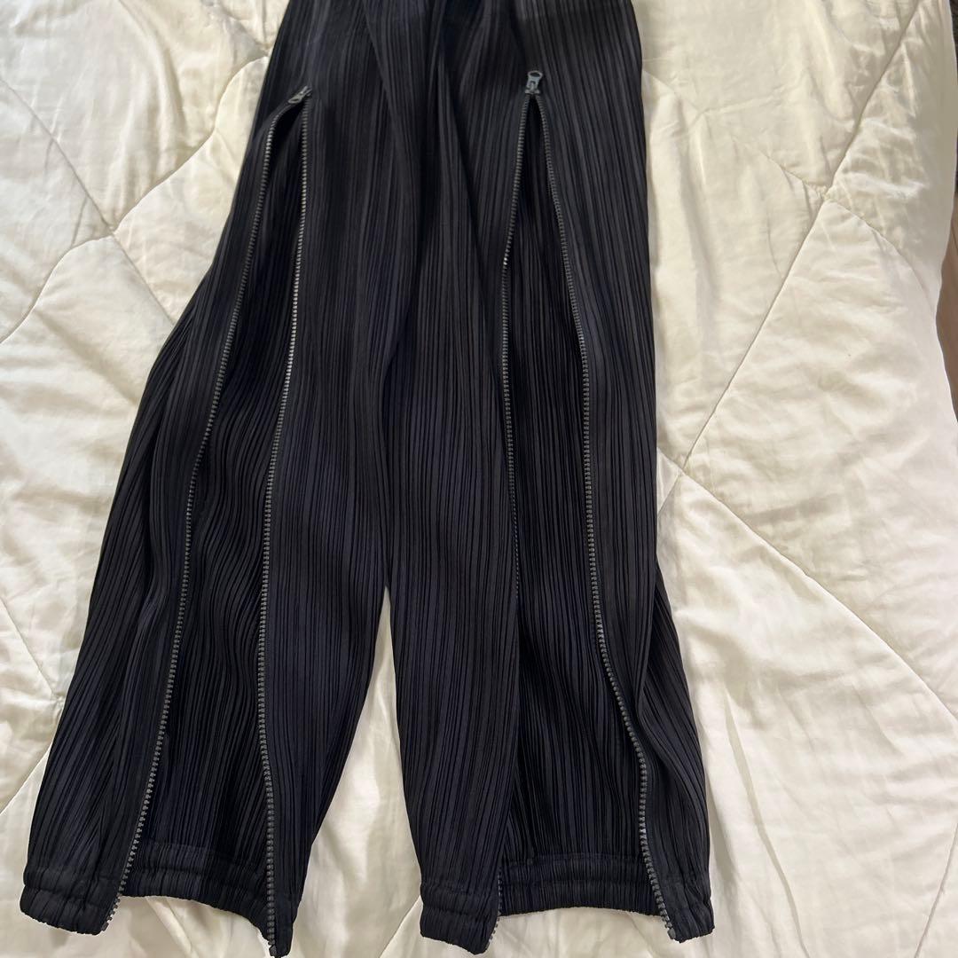 【美品】プリーツプリーズ ジョガーパンツ ジップ 黒 3 L相当