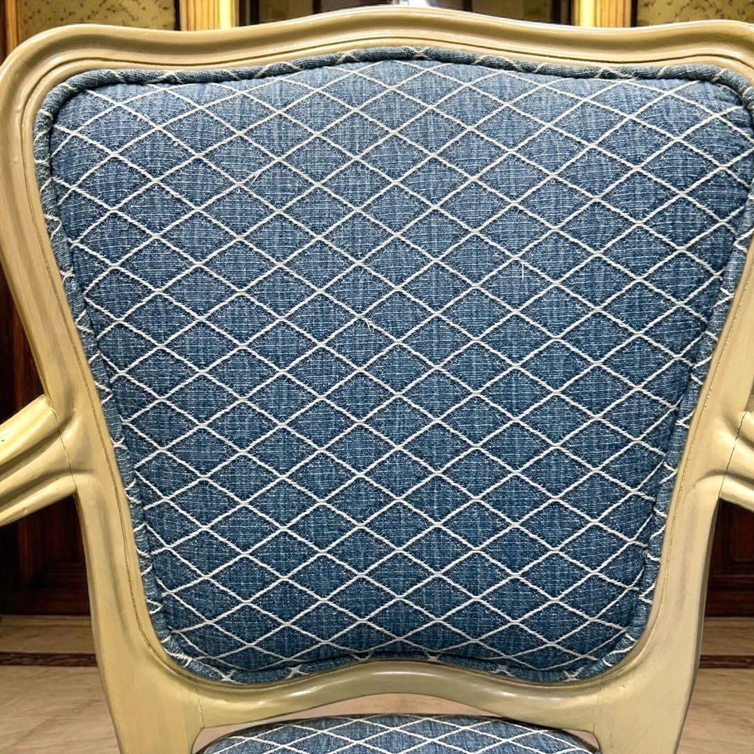 ✨超美品✨ロココ調アームチェア 猫脚 エレガントブルー アンティーク