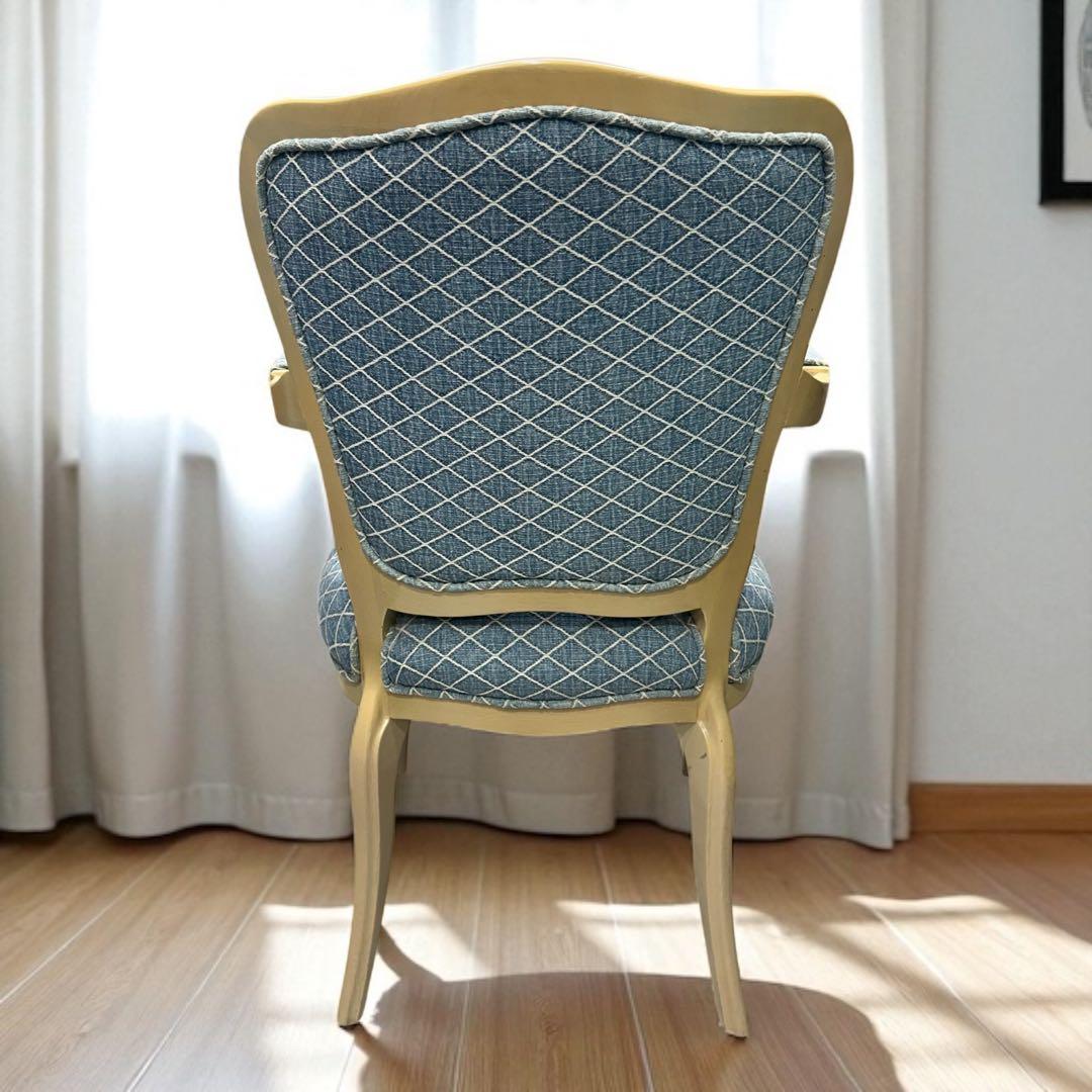 ✨超美品✨ロココ調アームチェア 猫脚 エレガントブルー アンティーク