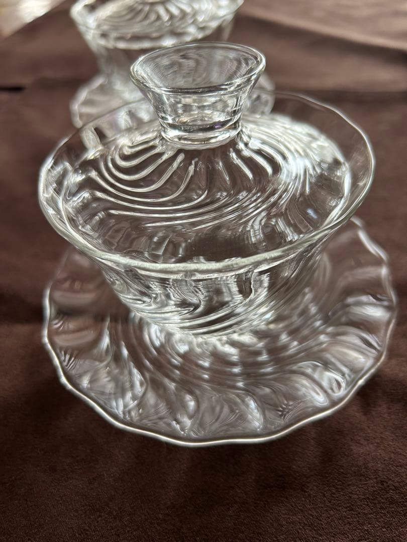 glass atelier えむに　蓋碗　Flow ペア　えむにガラス