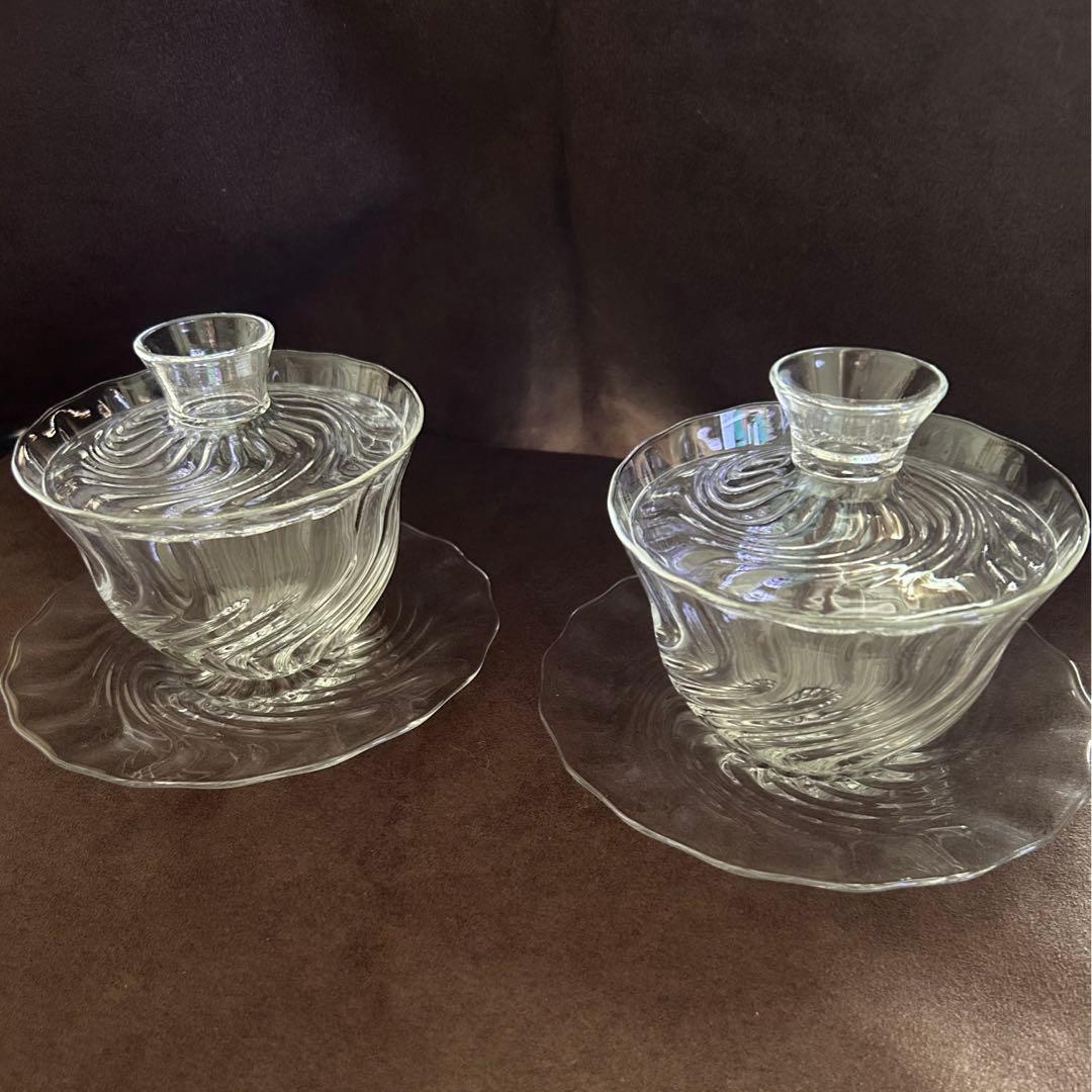 glass atelier えむに　蓋碗　Flow ペア　えむにガラス