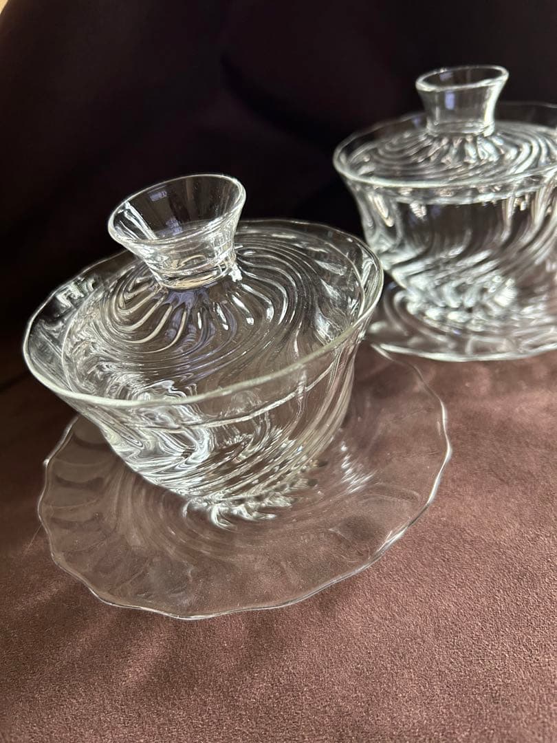 glass atelier えむに　蓋碗　Flow ペア　えむにガラス