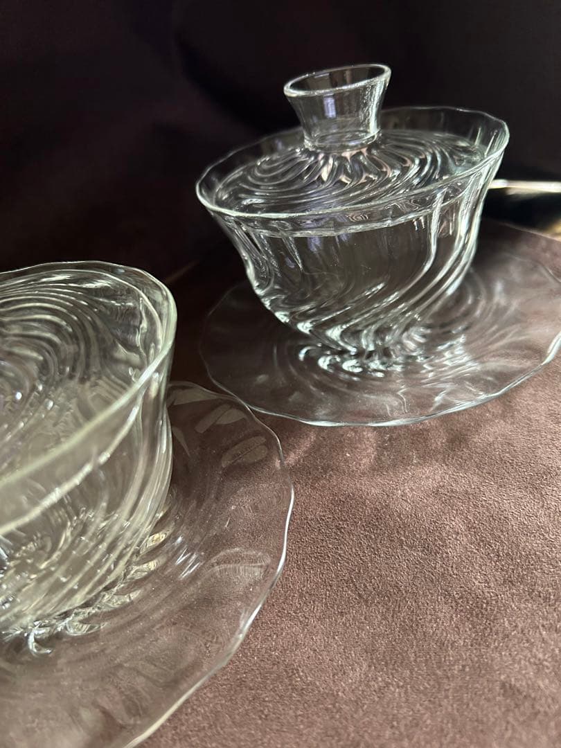 glass atelier えむに　蓋碗　Flow ペア　えむにガラス