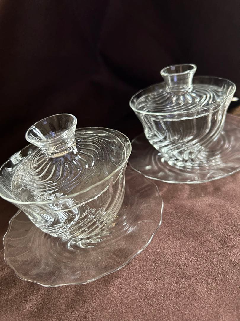 glass atelier えむに　蓋碗　Flow ペア　えむにガラス