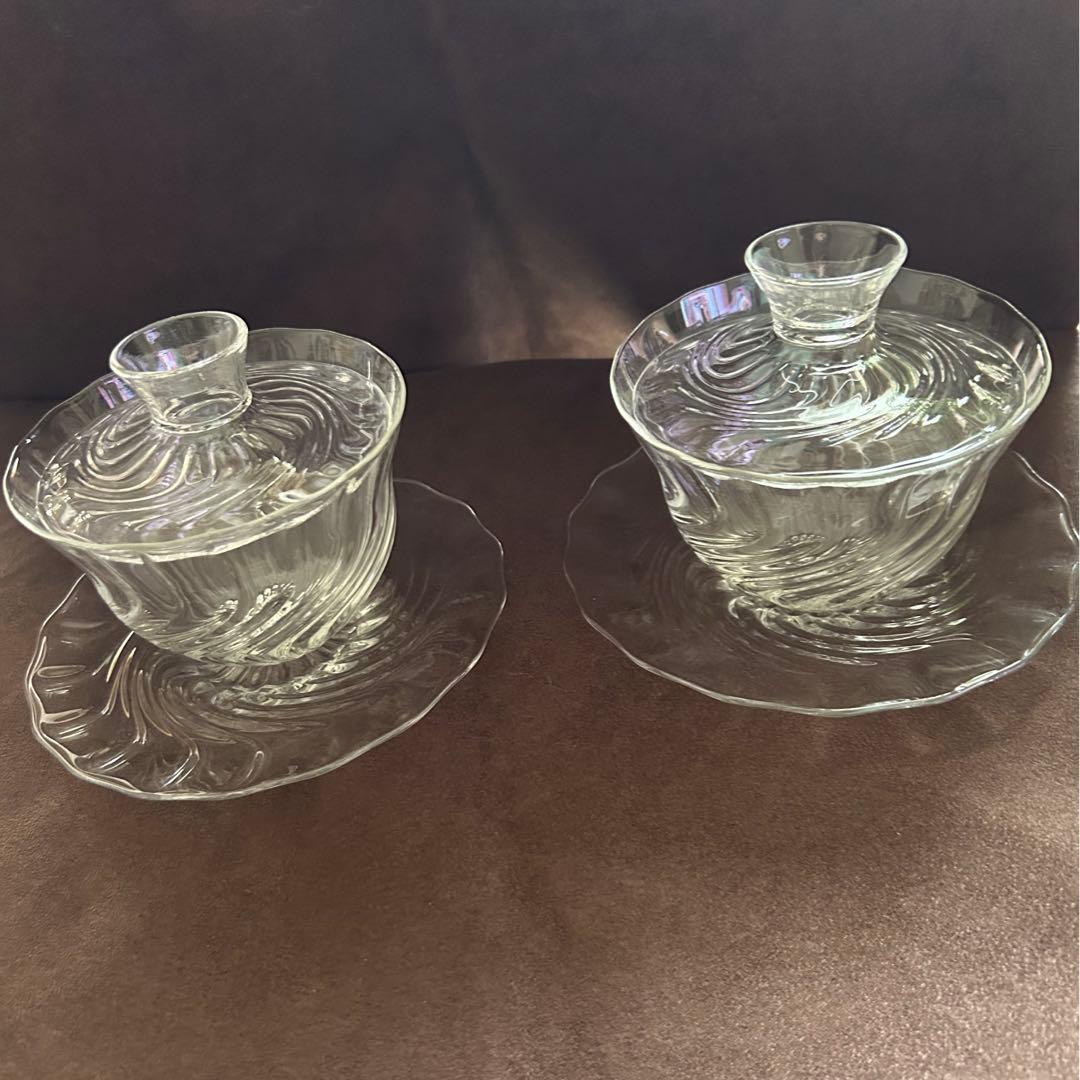 glass atelier えむに　蓋碗　Flow ペア　えむにガラス