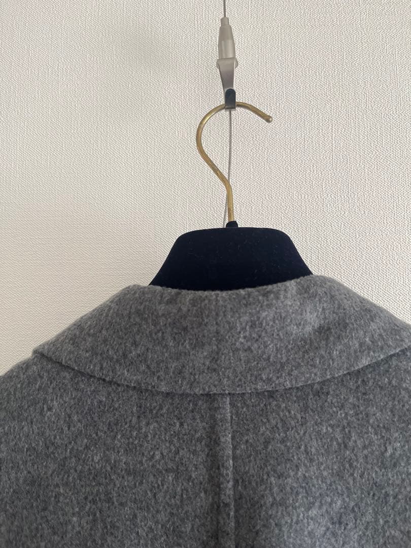 Louis Vuitton size46美品グレーコート ウール90%ヴィトン