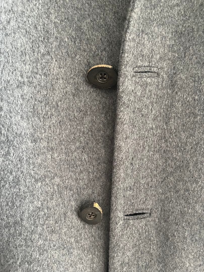 Louis Vuitton size46美品グレーコート ウール90%ヴィトン