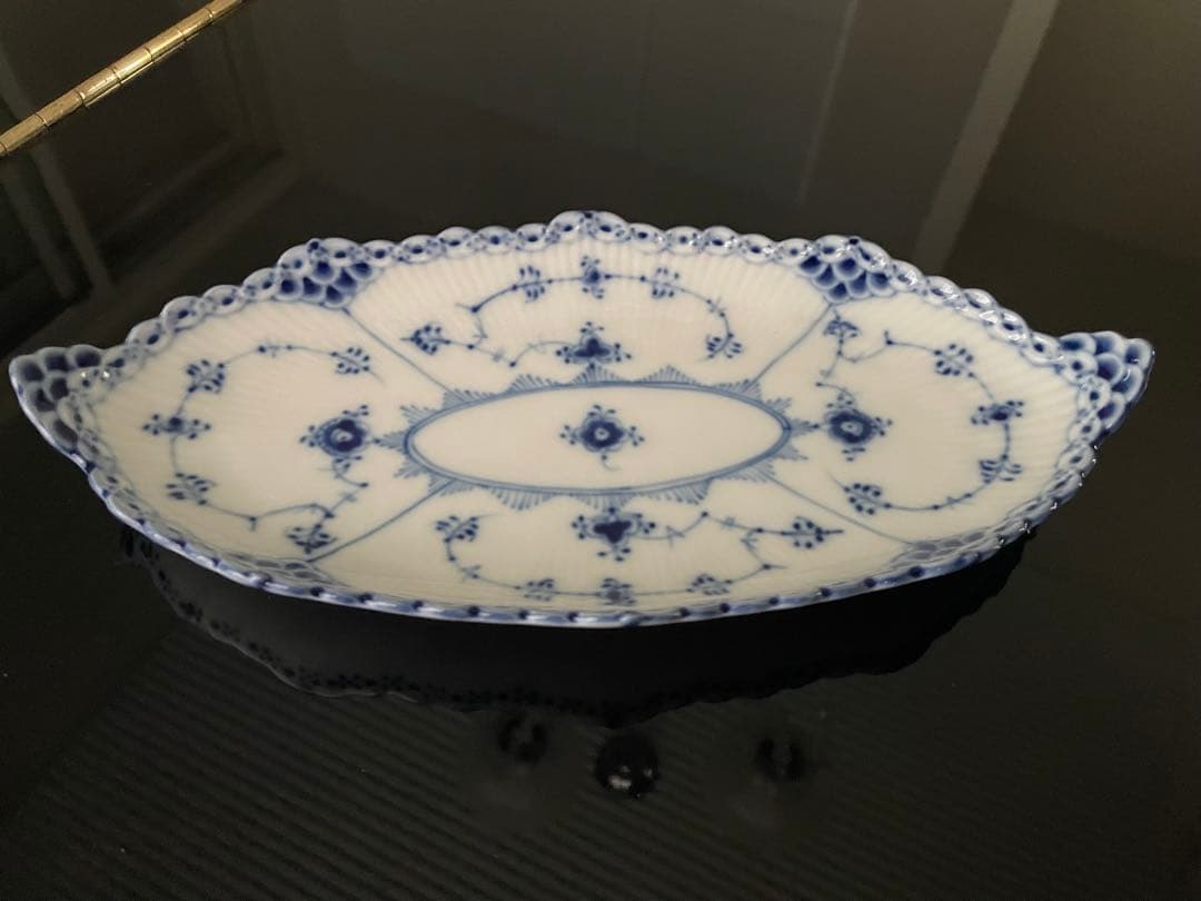 【美品】ロイヤルコペンハーゲン　ブルーフルーテッド　ハーフレース　ピックル