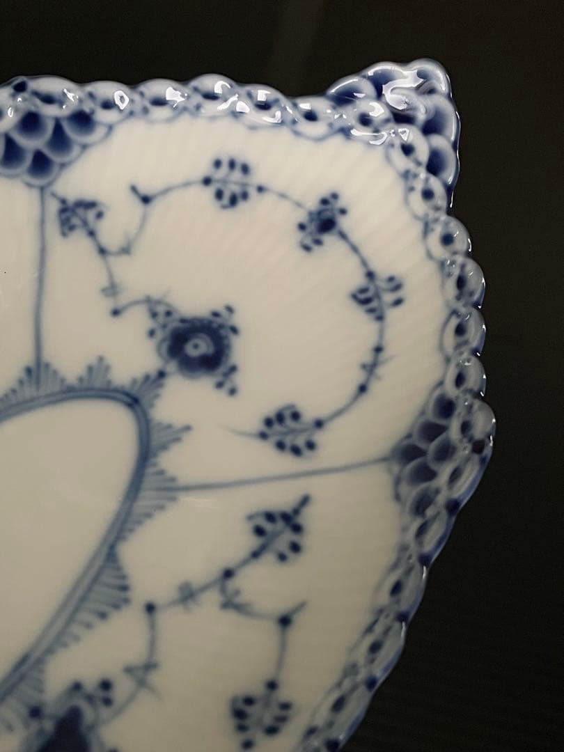 【美品】ロイヤルコペンハーゲン　ブルーフルーテッド　ハーフレース　ピックル