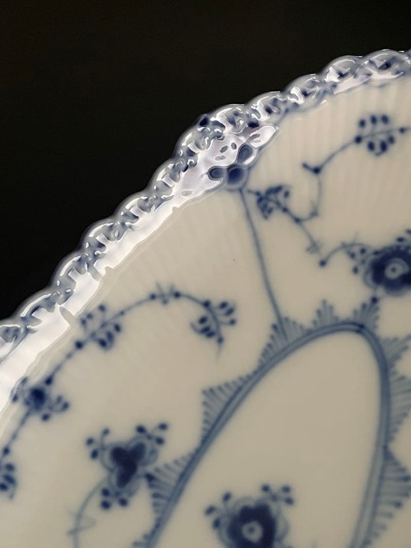 【美品】ロイヤルコペンハーゲン　ブルーフルーテッド　ハーフレース　ピックル