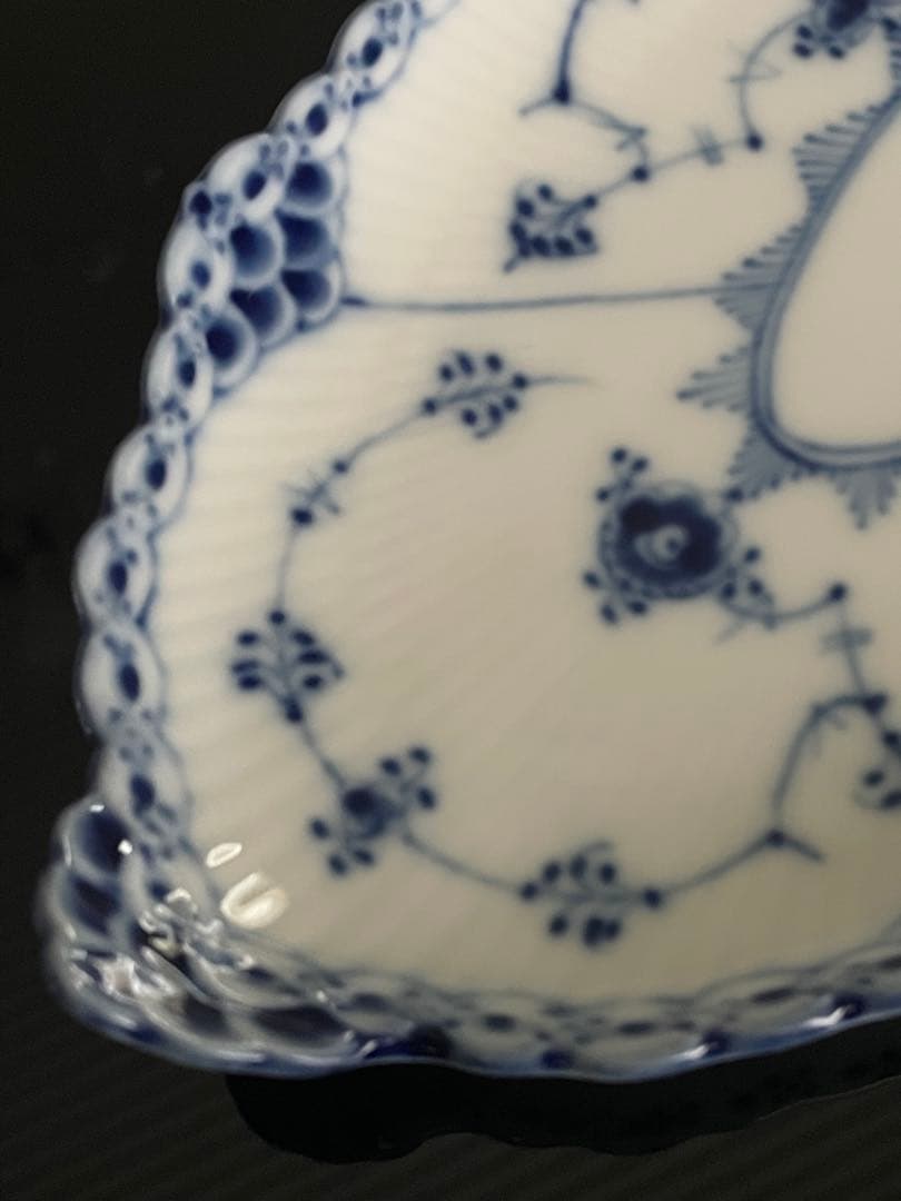 【美品】ロイヤルコペンハーゲン　ブルーフルーテッド　ハーフレース　ピックル