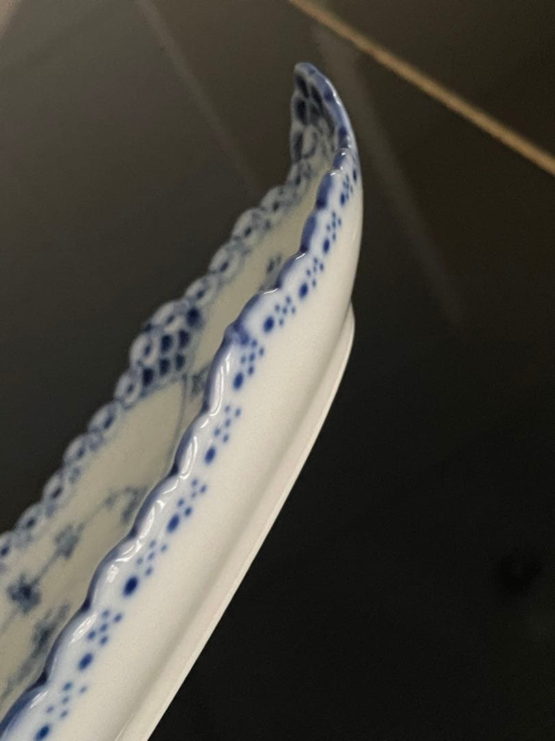 【美品】ロイヤルコペンハーゲン　ブルーフルーテッド　ハーフレース　ピックル