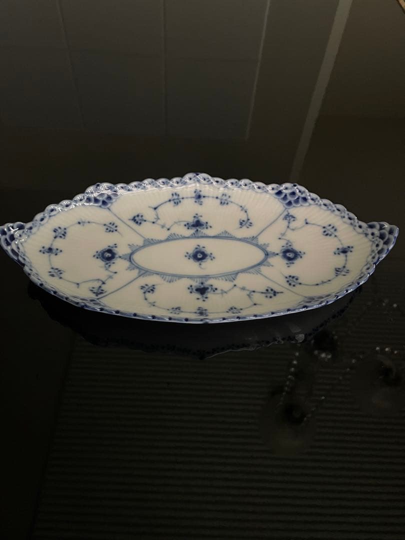 【美品】ロイヤルコペンハーゲン　ブルーフルーテッド　ハーフレース　ピックル