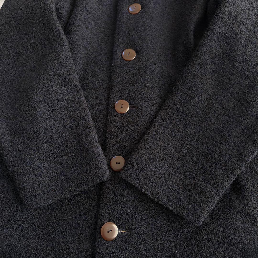 美品 パラスパレス nume ソフト パイル コート 花柄 ネイビー