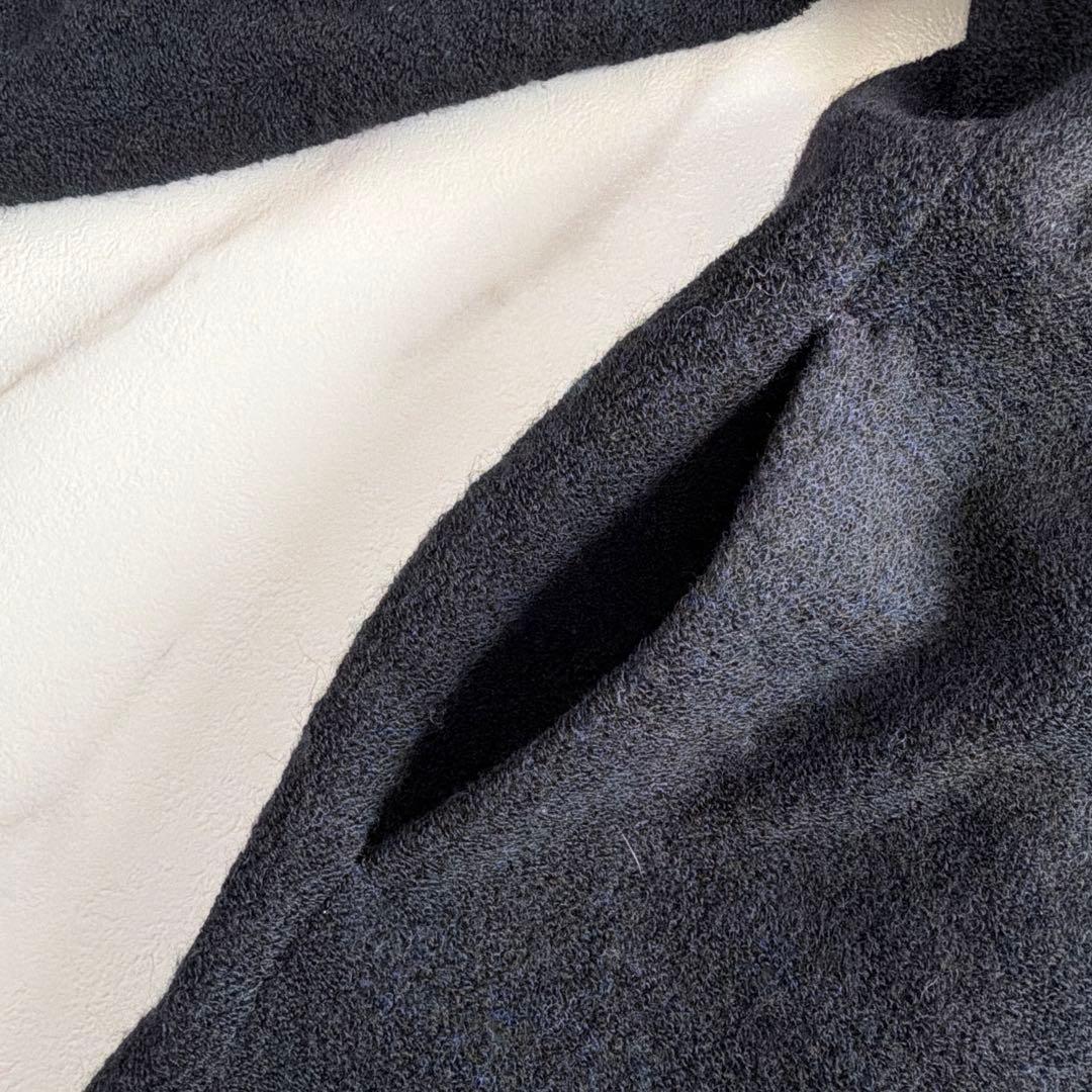 美品 パラスパレス nume ソフト パイル コート 花柄 ネイビー