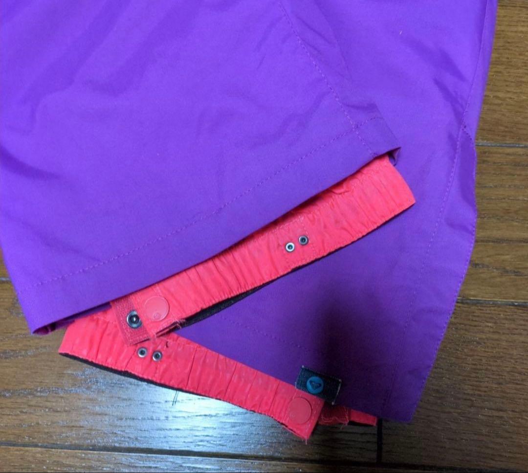 【美品】ROXY　スノボウェア　上下セット　Ｓ　総柄　　カラフル　ロゴ　パープル