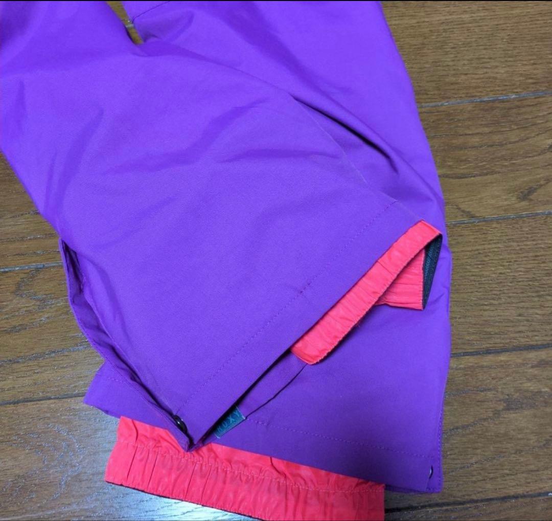 【美品】ROXY　スノボウェア　上下セット　Ｓ　総柄　　カラフル　ロゴ　パープル
