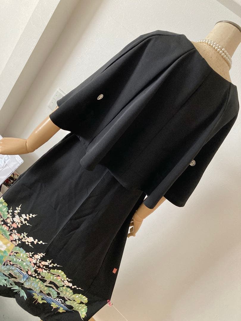 正絹留袖一点物リメイクワンピース　落款付き