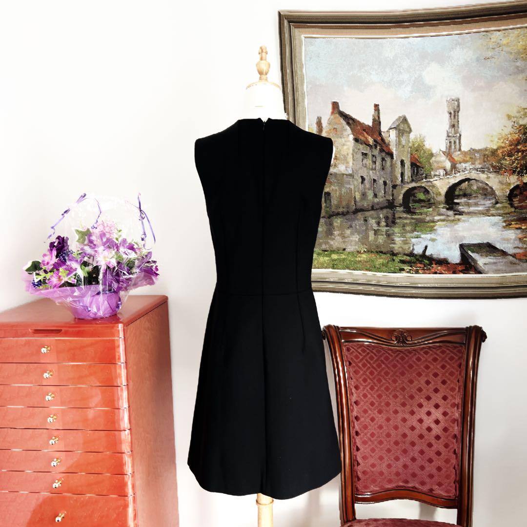 新品　 HERMES エルメス ブラック 刺繍　エレガント　ワンピース