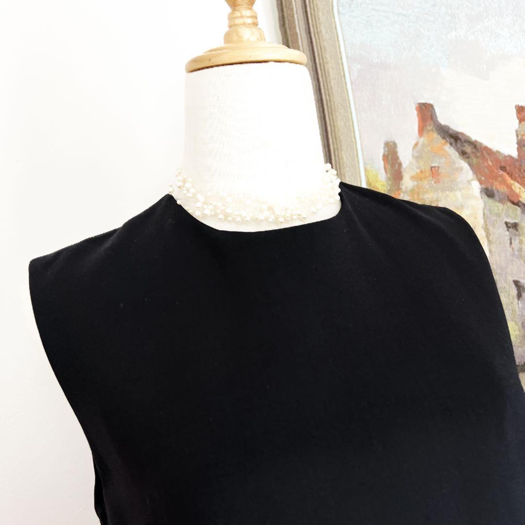 新品　 HERMES エルメス ブラック 刺繍　エレガント　ワンピース