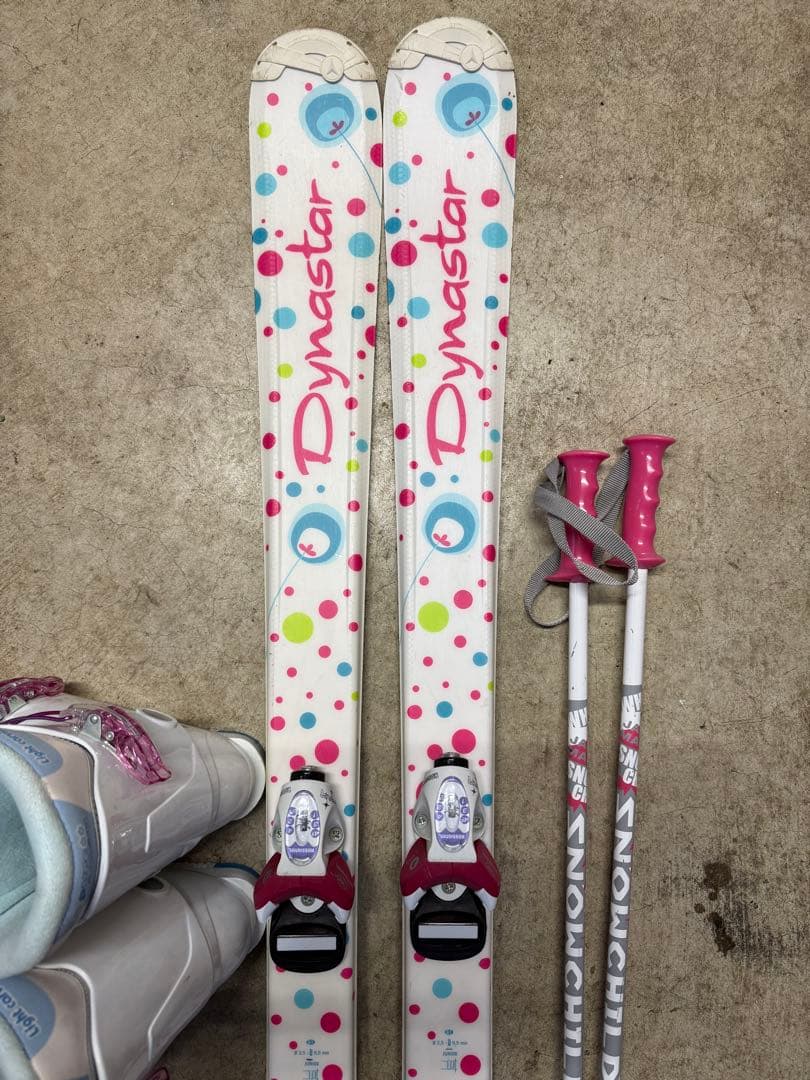キッズスキー　3点セット　140㎝　子供　ダイナスター　女の子