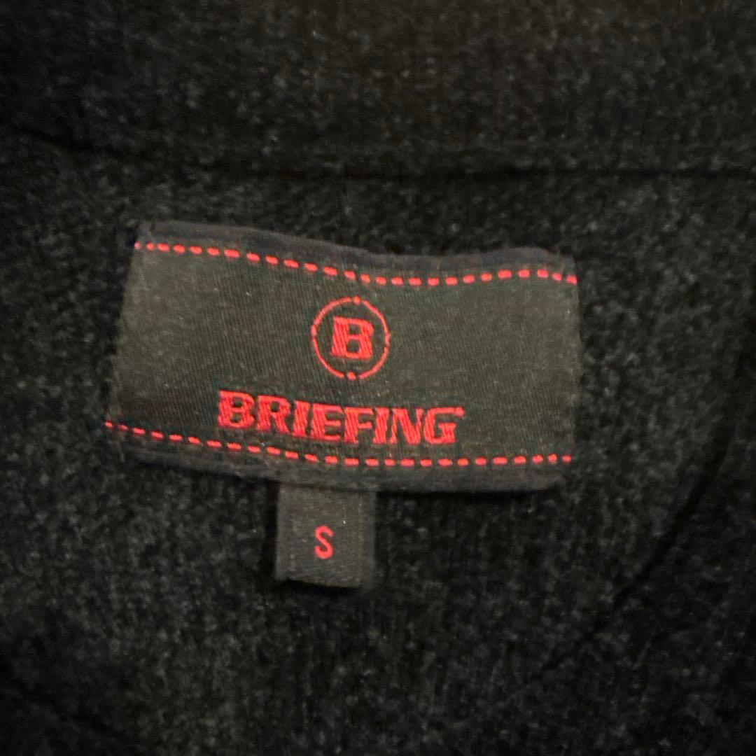 現行販売中　BRIEFING ロゴ入りクルーネックセーター S ブラック　メンズ