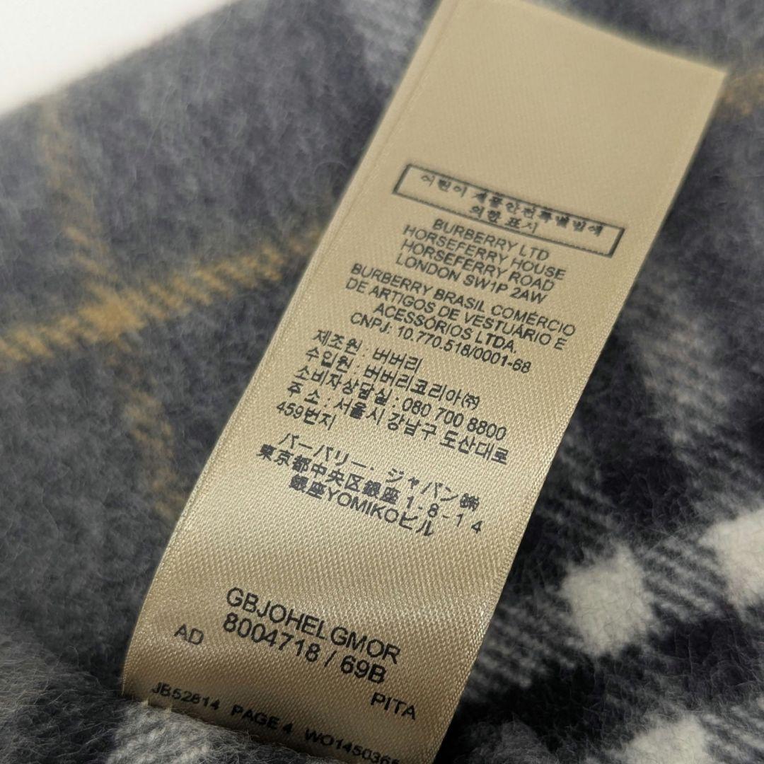 極美品✨近年モデル　カシミヤ100 バーバリー　ノバチェック　マフラー　グレー