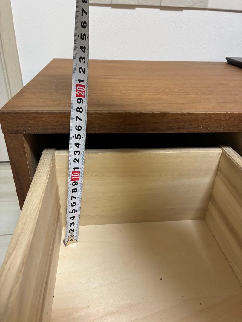 ウォールナット　木製テレビ台 引き出し付き