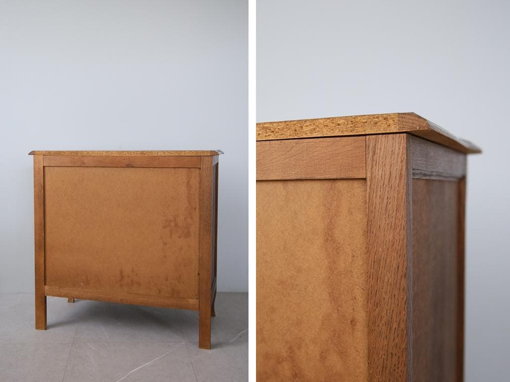 フランスアンティーク猫脚3杯ドロワー/木製チェスト/タンス/飾り棚(90-11)