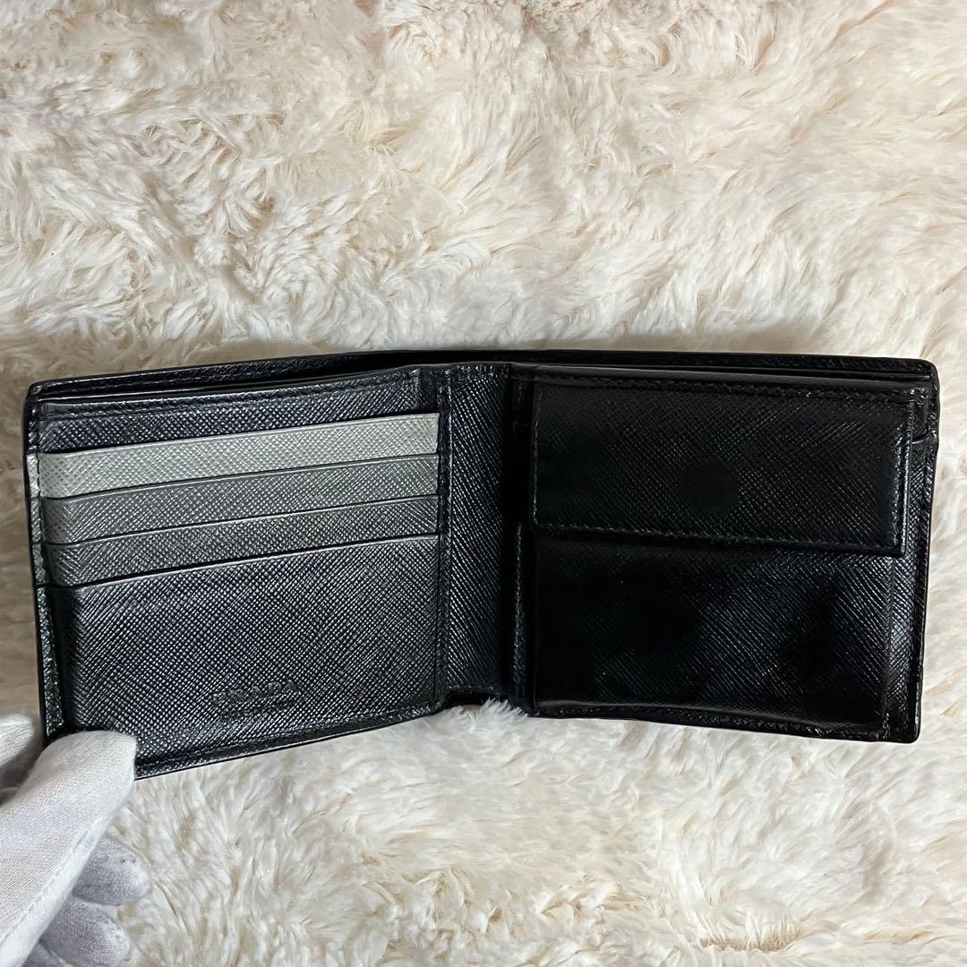 ✨美品✨ PRADA サフィアーノ 二つ折り財布 フィアーノレザー 黒