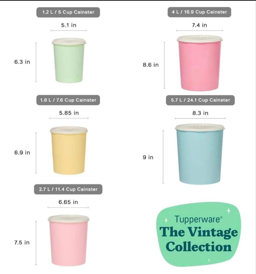 Tupperware ビンテージキャニスターセット 10ピース
