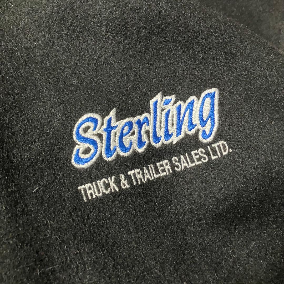 90sMIDWESTSPORTSWEARレザースタジャンウール切替刺繍カナダ製