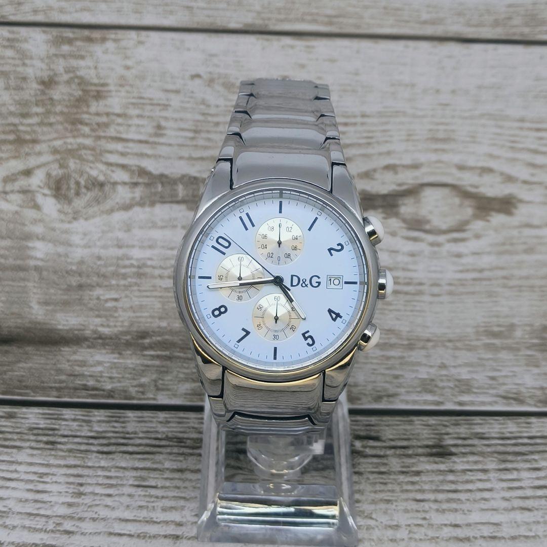動作品　ドルチェ＆ガッバーナ　ホワイト　ステンレス　腕時計　ドルガバ　D&G