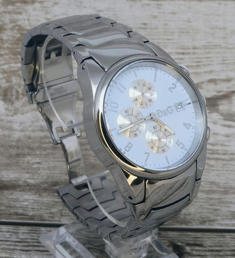 動作品　ドルチェ＆ガッバーナ　ホワイト　ステンレス　腕時計　ドルガバ　D&G