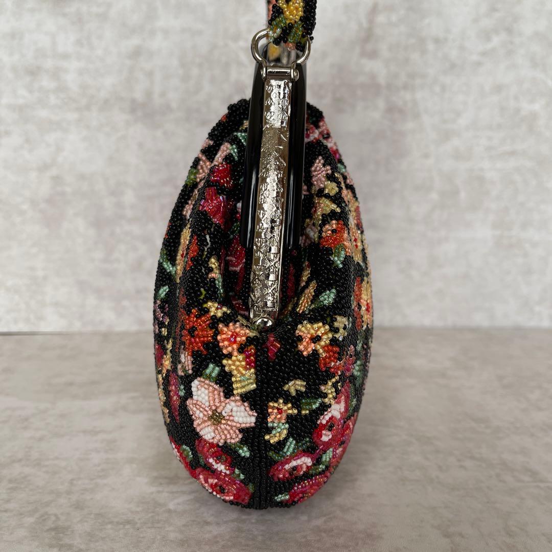 ⭐️一点物⭐️ 総ビーズバッグ 和装 手刺繍 総柄 花柄 がま口 着物 成人式