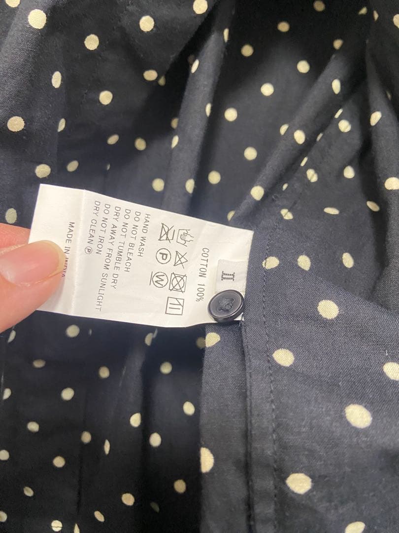 SOIL ソイル　40S ポプリン ドットプリントシャツワンピース　長袖　ロング