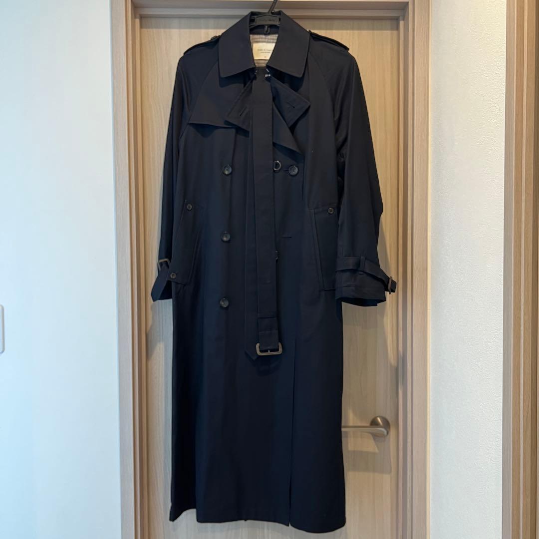 PUBLIC TOKYO ハイクラストレンチコート ネイビー