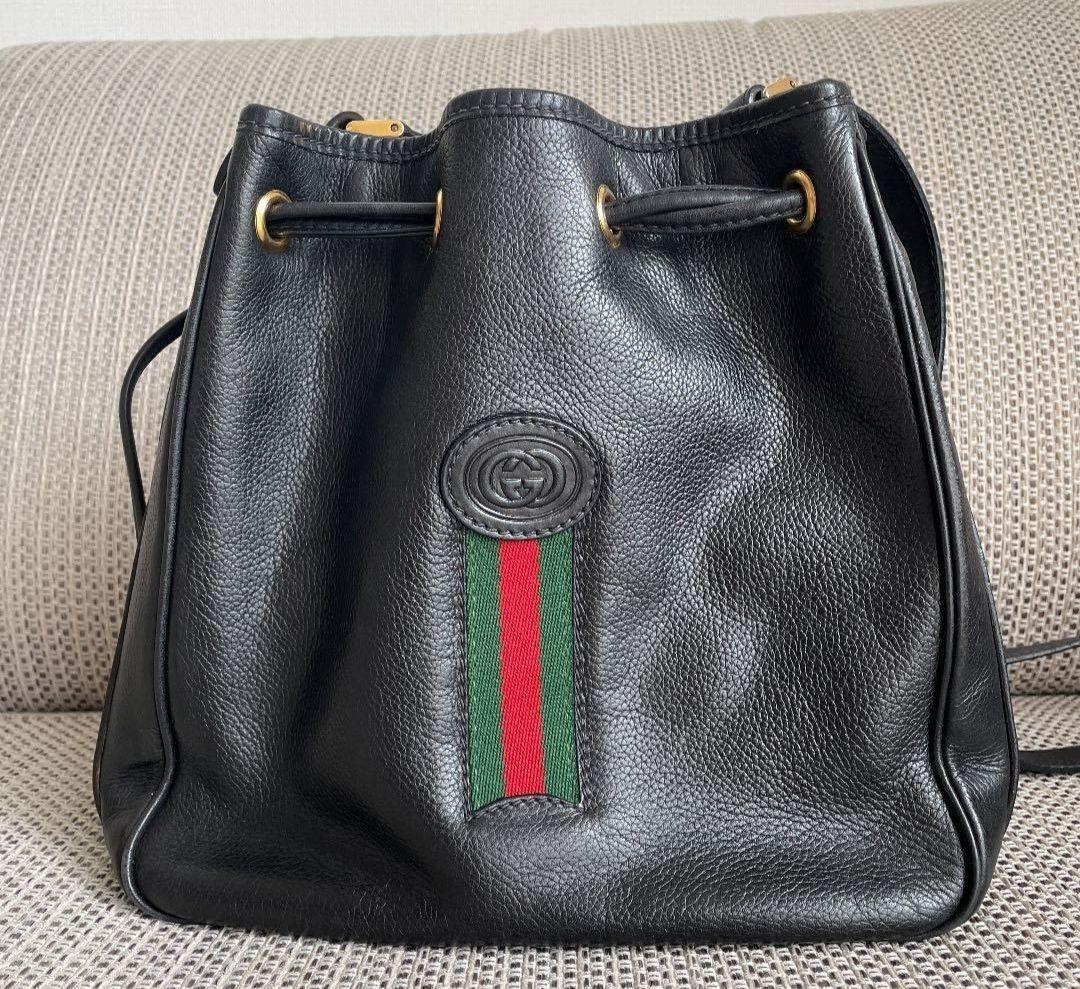 【美品】GUCCI グッチ ヴィンテージ シェリーライン巾着 ショルダーバッグ