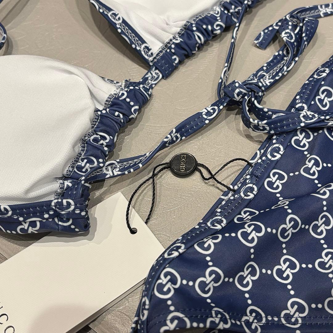 GUCCI ブルー総柄ビキニ 水着 M