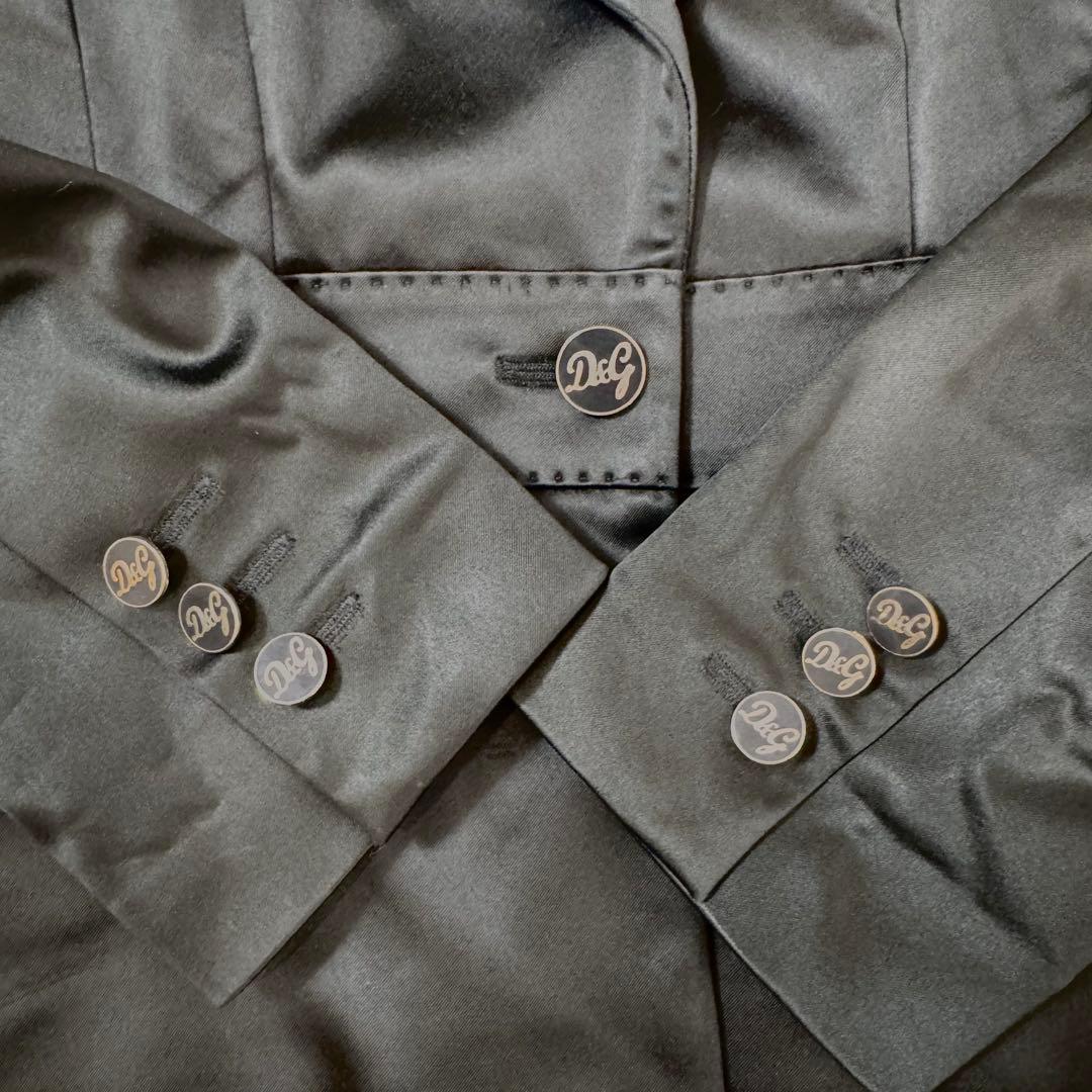 極美品 D＆G ジャケット テーラード ジャケット ドレス トラ柄 ロゴ釦