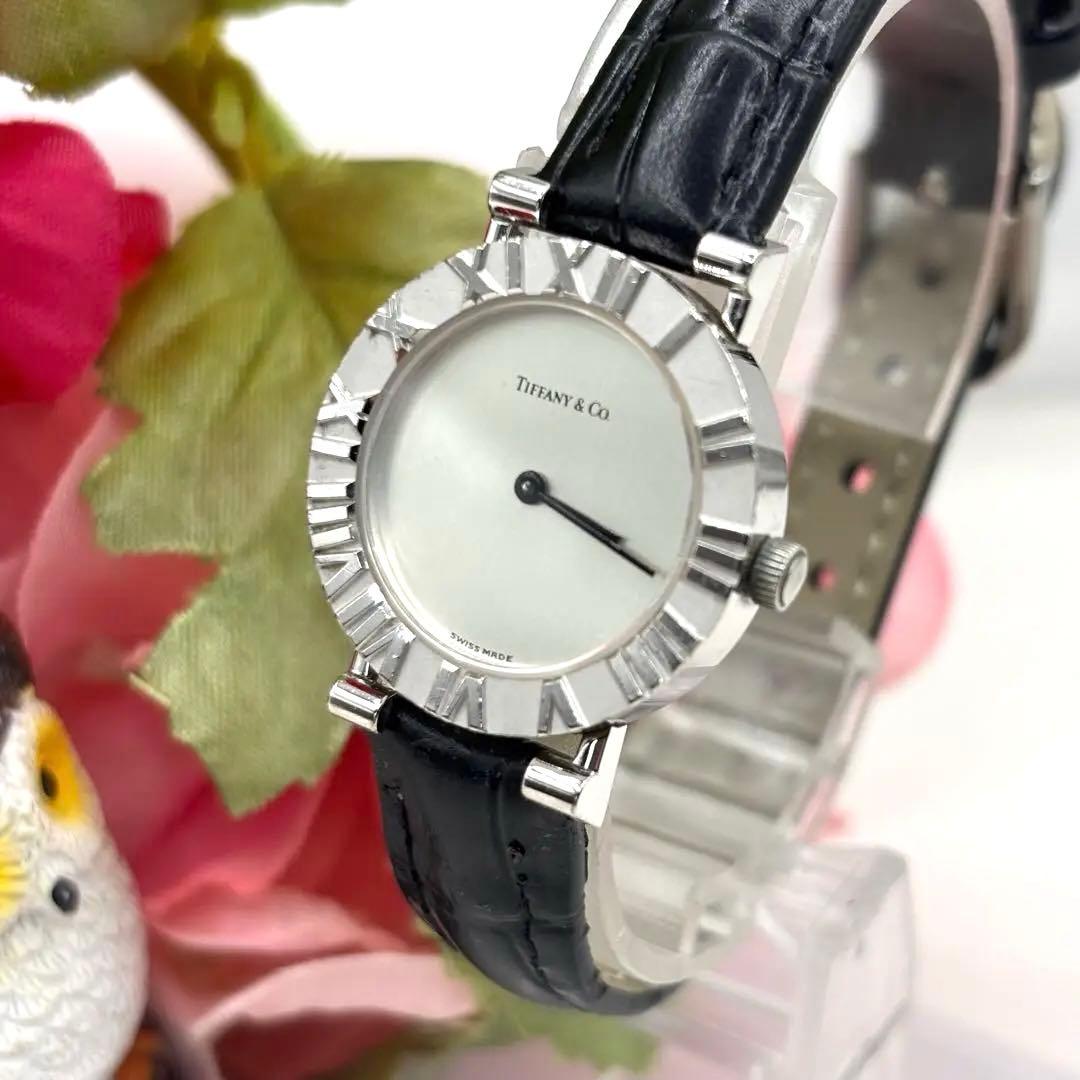 稼働品☆ベルト新品　ティファニー　アトラス　レディース腕時計