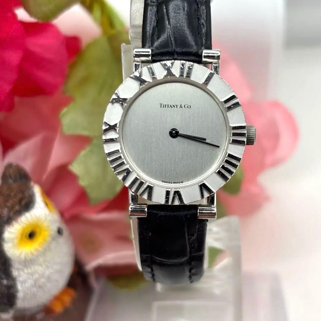 稼働品☆ベルト新品　ティファニー　アトラス　レディース腕時計