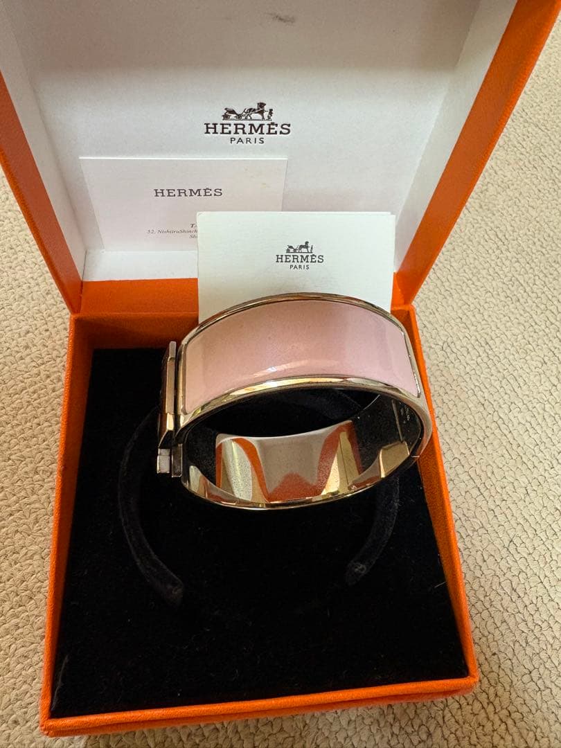 (*)様 HERMES bracelet H ピンク バングル　エルメス　クリッ