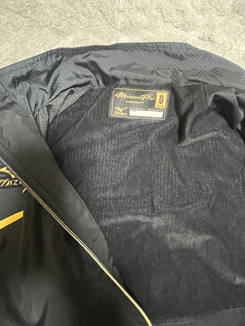 JASPO Mizuno Pro ブラック・ゴールド ジャケット Oサイズ