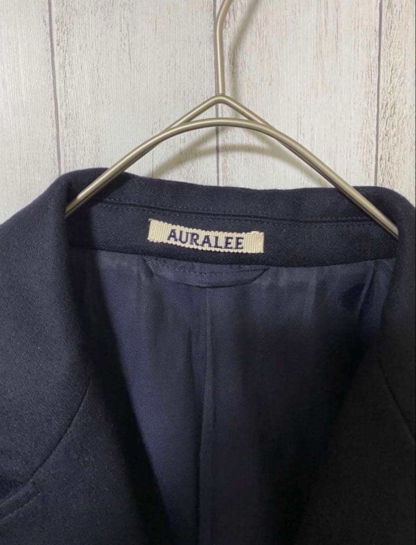 AURALEE LIGHT MELTON OVER COAT 3 ネイビー