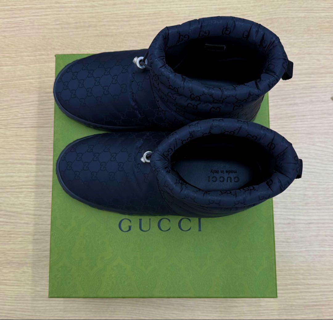 GUCCI グッチ GGナイロン ジャカード アンクルブーツ 26.5cm 美品
