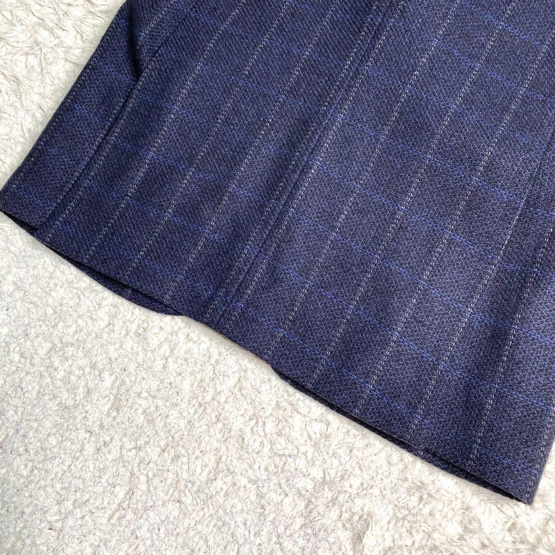 美品✨Burberry テーラード カシミヤ100% チェック M ネイビー