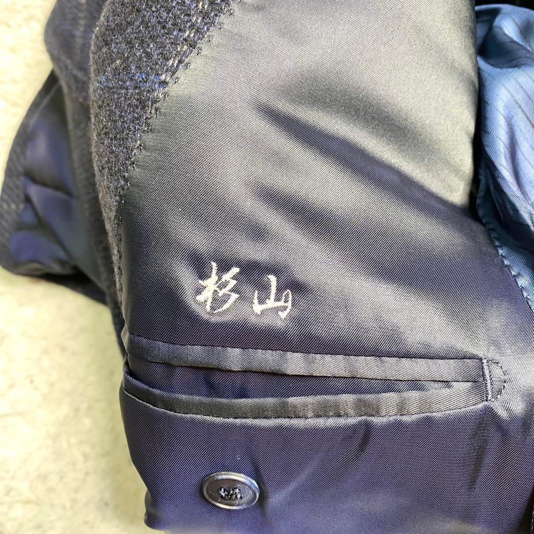 美品✨Burberry テーラード カシミヤ100% チェック M ネイビー