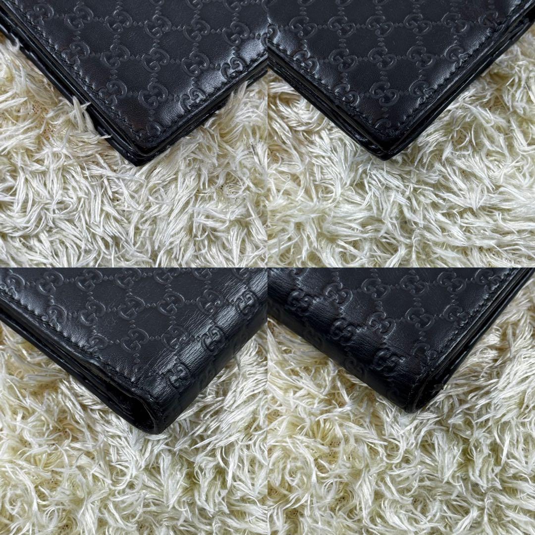 大人気✨グッチ　二つ折り財布　マイクロシマ　レザー　GG 本革　544474