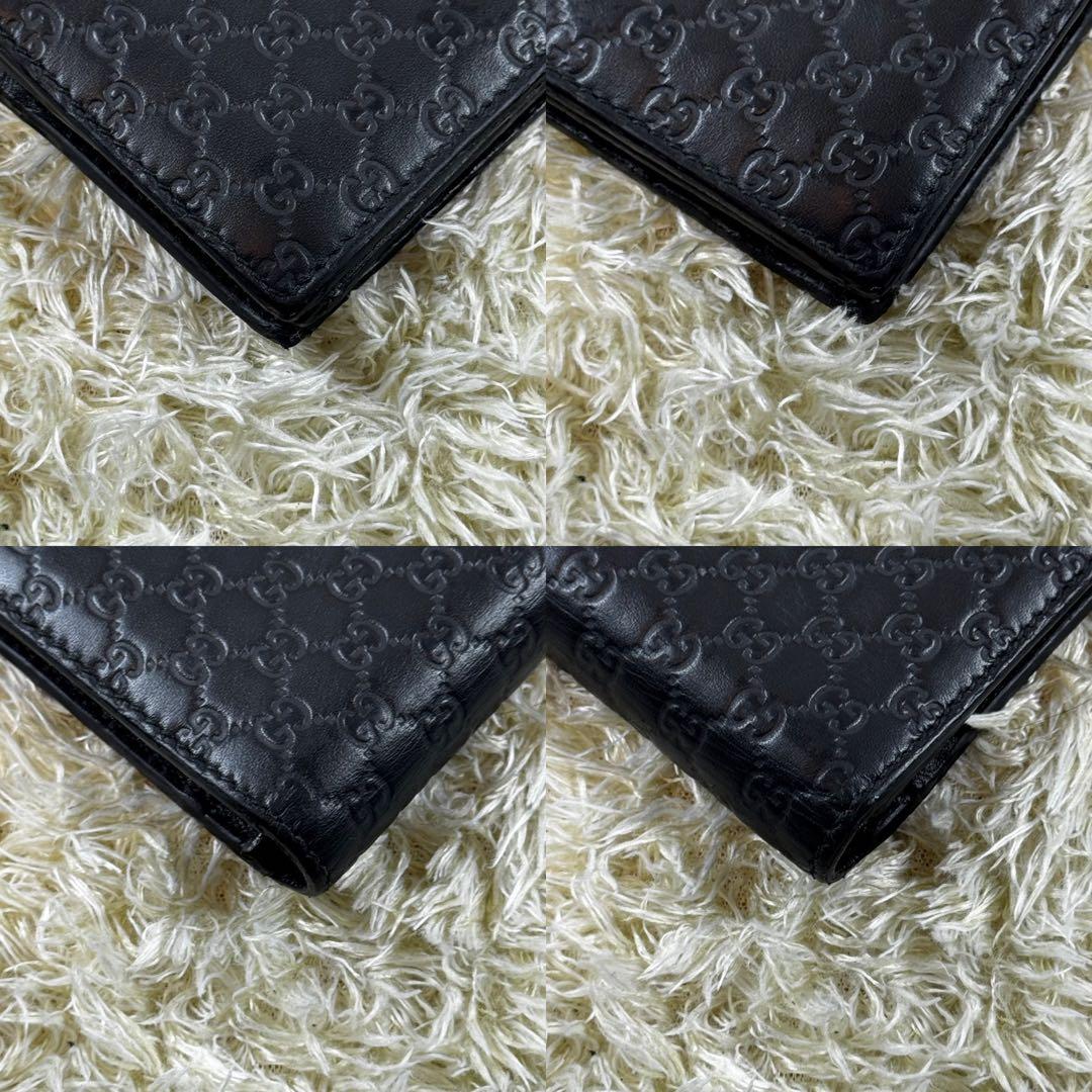 大人気✨グッチ　二つ折り財布　マイクロシマ　レザー　GG 本革　544474